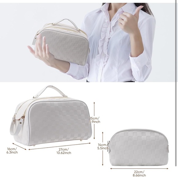 Large Travel Toiletry Bag with Cosmetic Bag - Picture 6 of 7